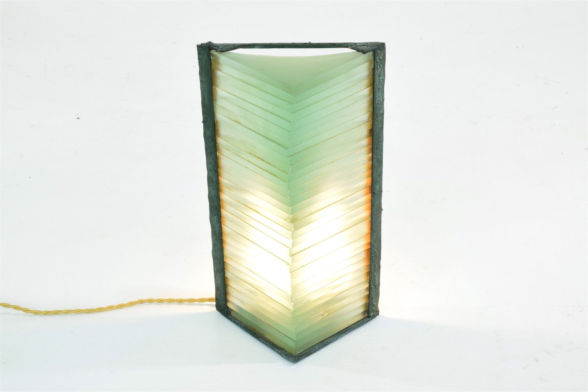 French Vintage Frosted Glass Table Lamp by Marco de Gueltzl, 1980's - Spirit Gallery