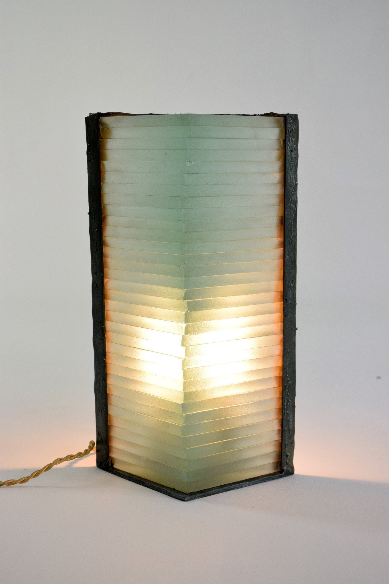 French Vintage Frosted Glass Table Lamp by Marco de Gueltzl, 1980's - Spirit Gallery