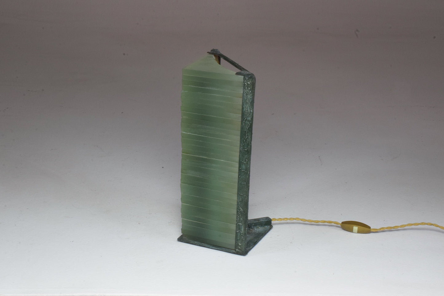 French Vintage Frosted Glass Table Lamp by Marco de Gueltzl, 1980's - Spirit Gallery