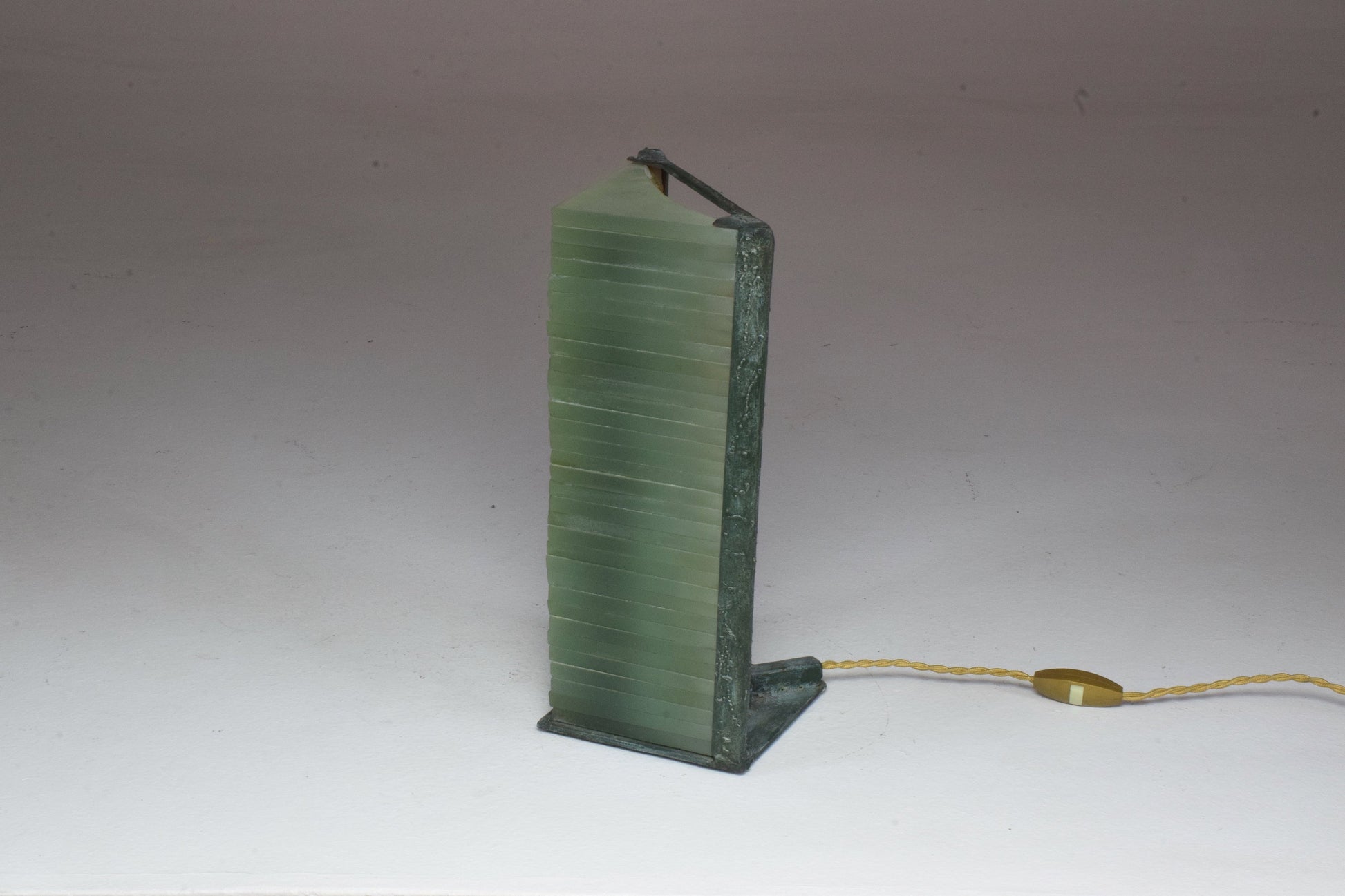 French Vintage Frosted Glass Table Lamp by Marco de Gueltzl, 1980's - Spirit Gallery