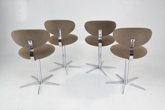 French Vintage Swivel Chairs, Set of Four, 1970's - Spirit Gallery