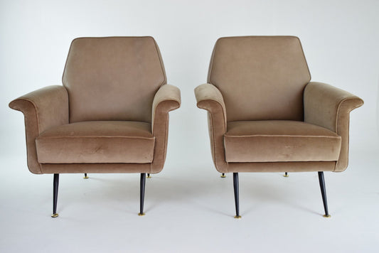 Italian Green Velvet Armchairs, 1960s, Set of 2 - Spirit Gallery