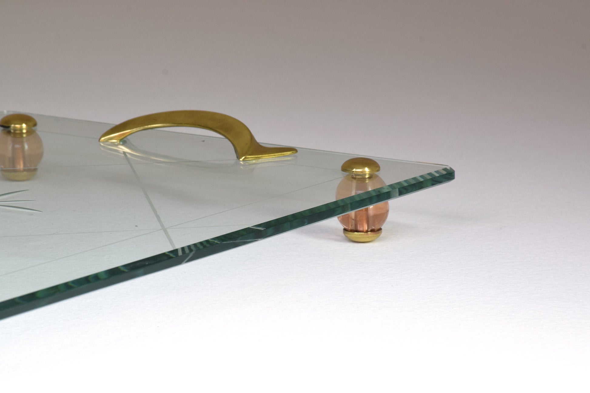 Italian Mid-Century Glass Platter Attributed to Fontana Arte, 1950's - Spirit Gallery