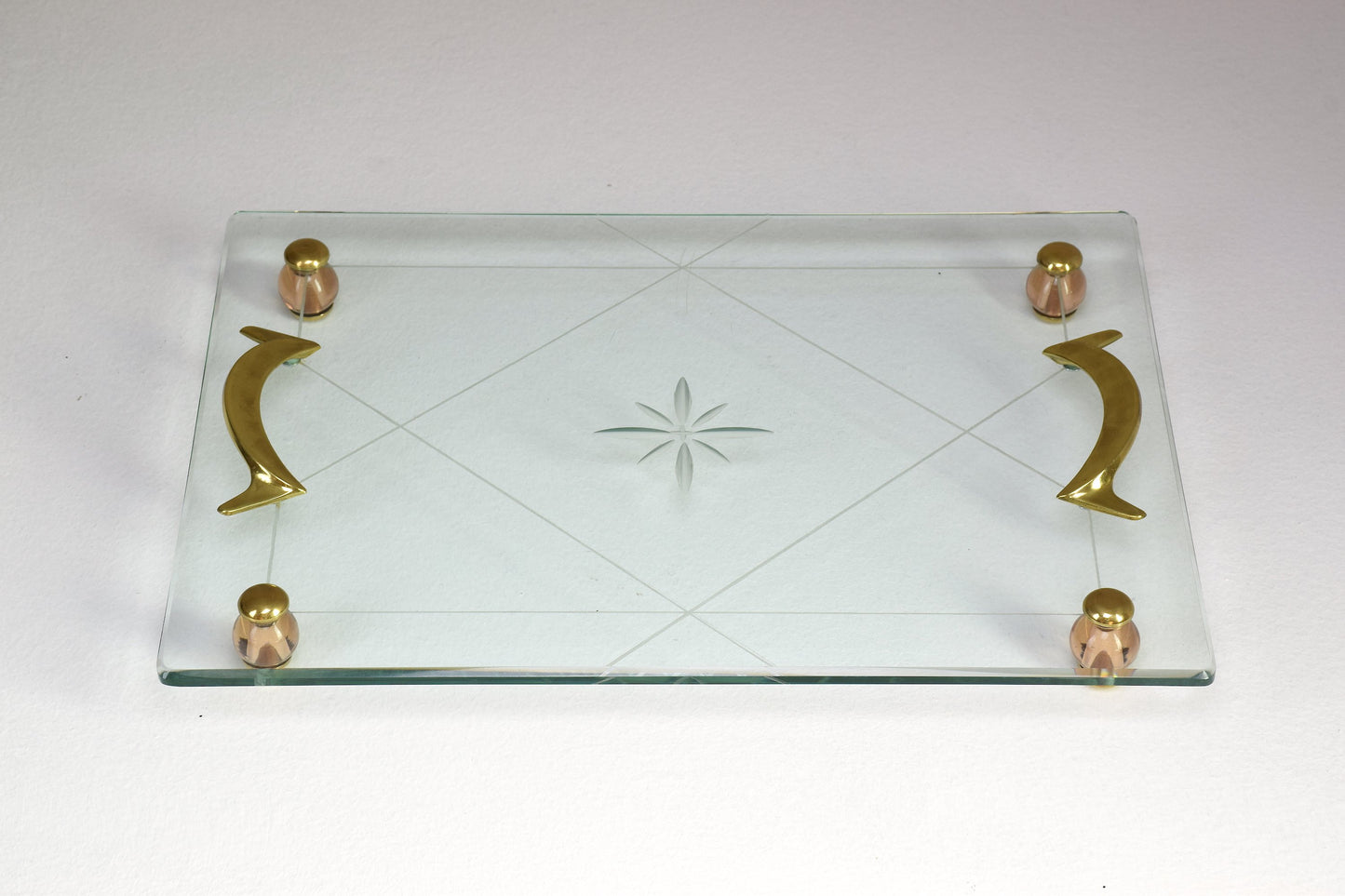 Italian Mid-Century Glass Platter Attributed to Fontana Arte, 1950's - Spirit Gallery