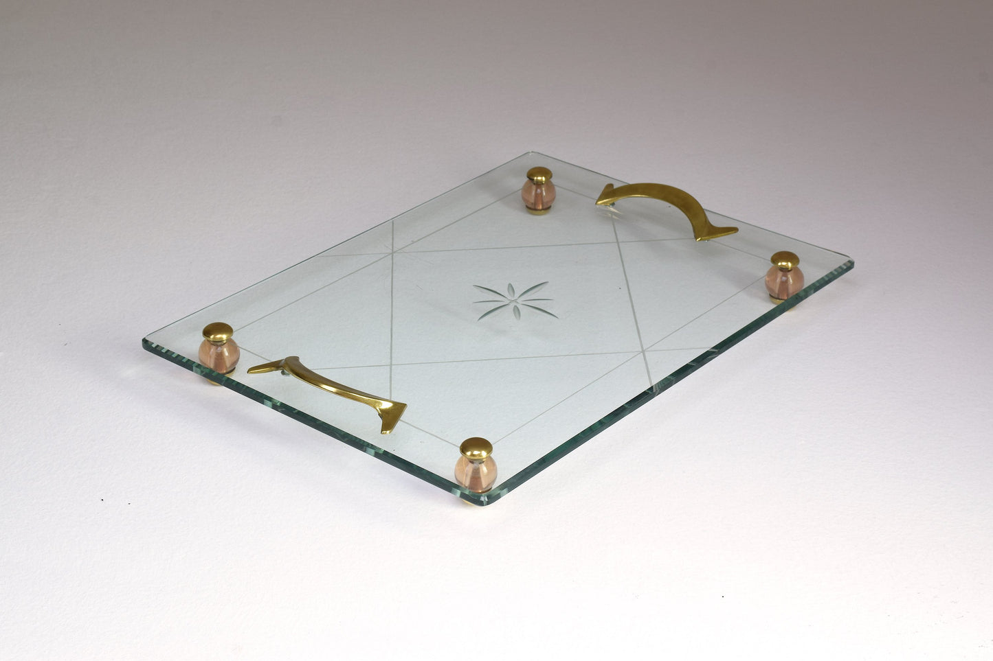 Italian Mid-Century Glass Platter Attributed to Fontana Arte, 1950's - Spirit Gallery