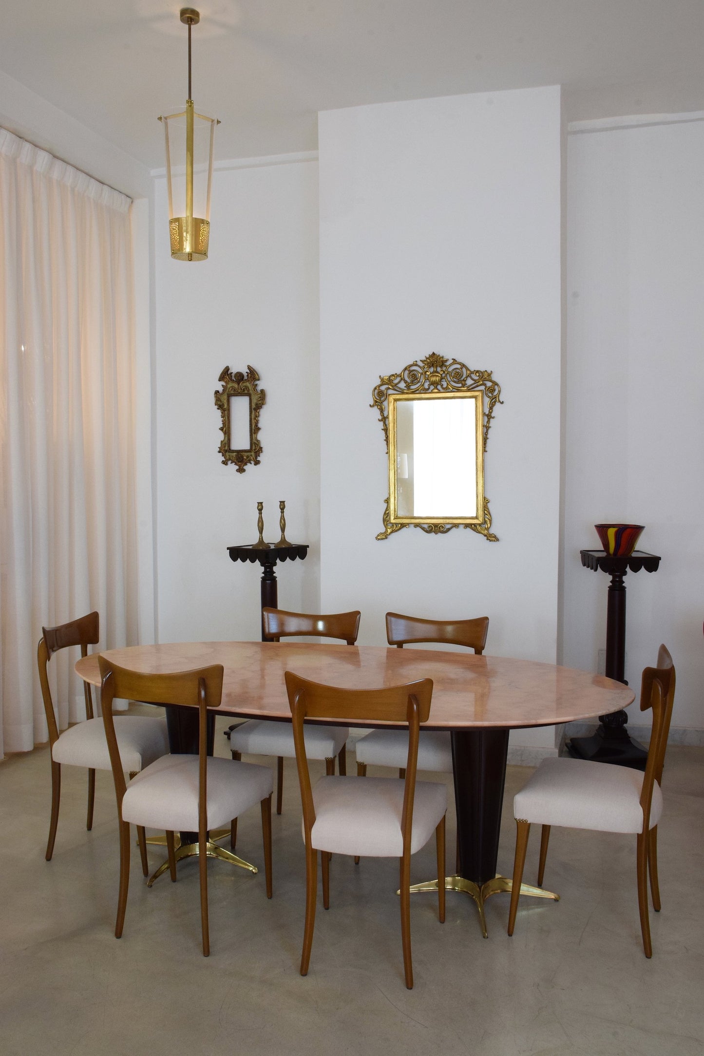 Italian Mid-Century Oval Marble Dining Table, 1950's - Spirit Gallery