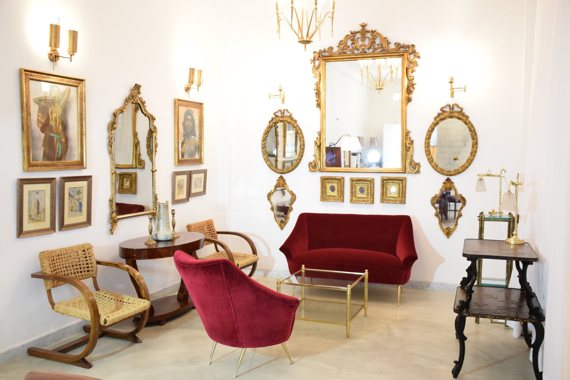 Italian Mid-Century Two-Seater Red Sofa, 1950s - Spirit Gallery