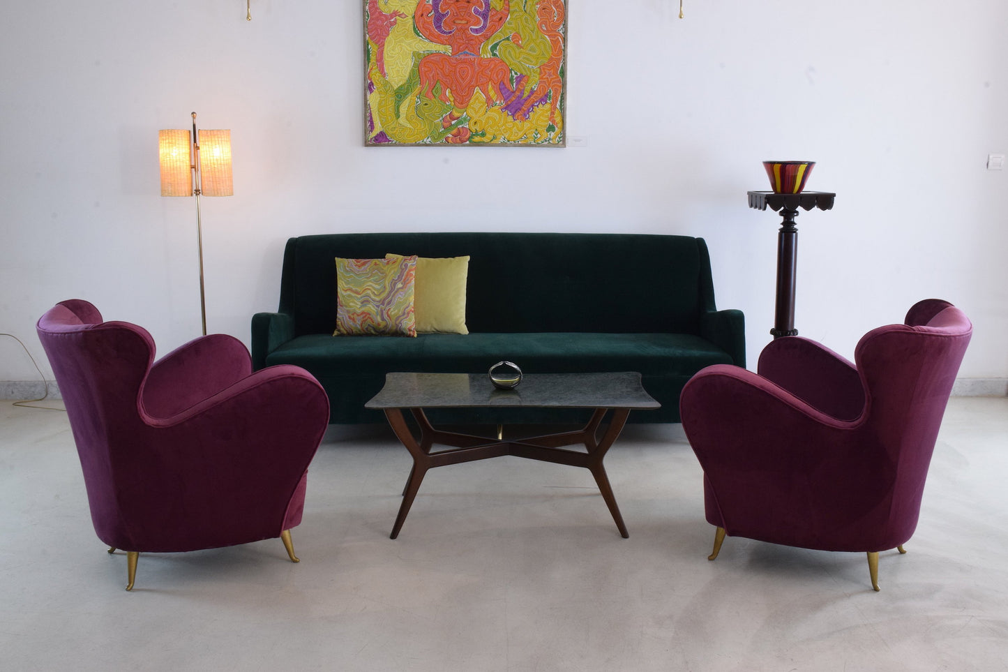 Italian Midcentury Coffee Table in Guatemala Marble, Gio Ponti Style - Spirit Gallery