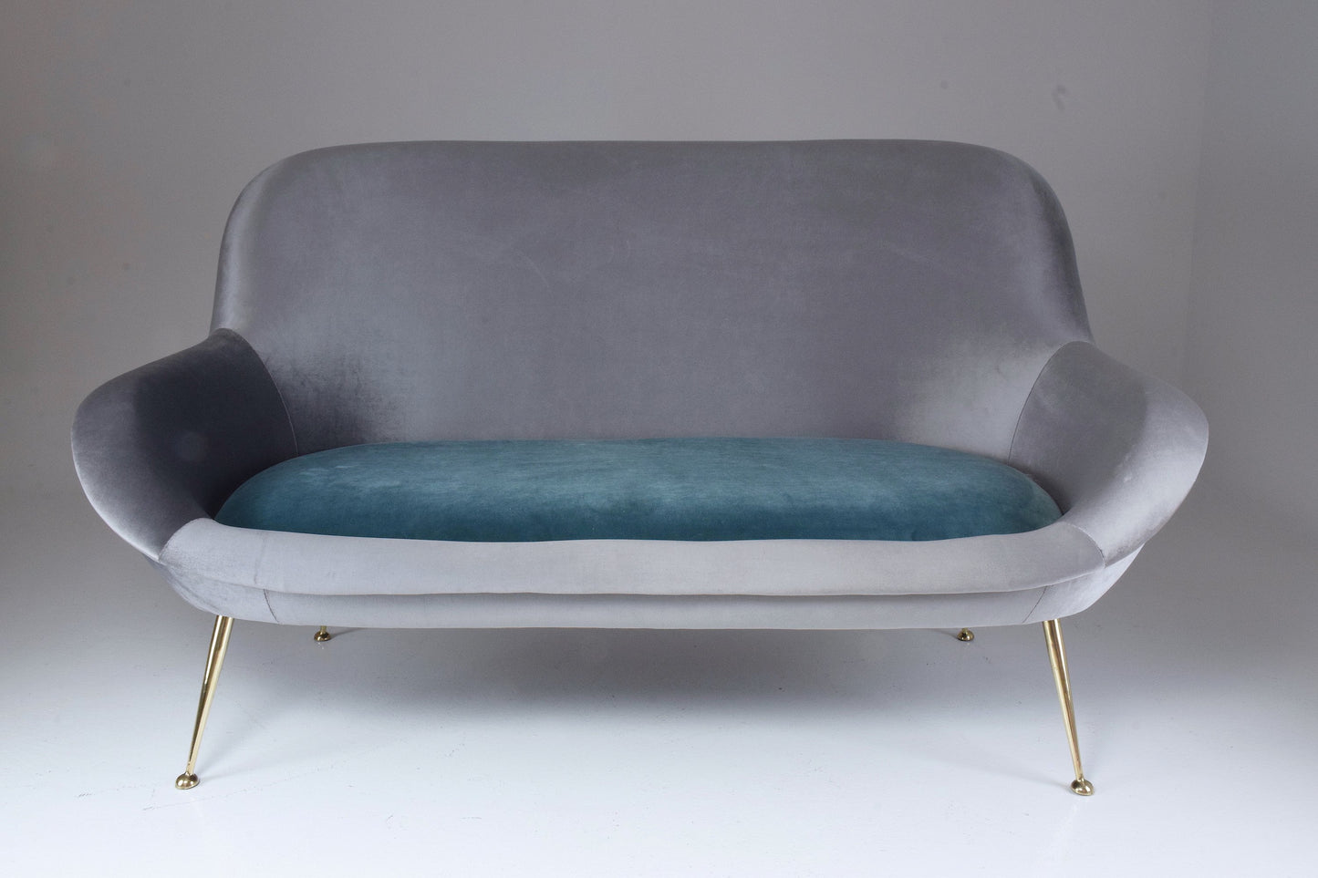 Italian Midcentury Velvet Sofa Set by ISA Bergamo, 1950s - Spirit Gallery