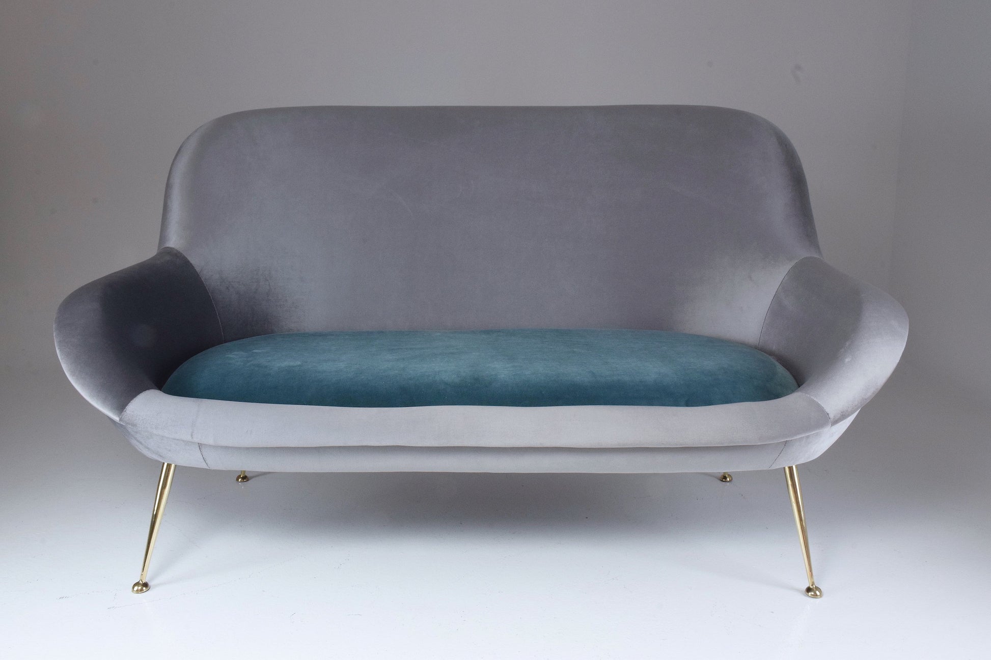 Italian Midcentury Velvet Sofa Set by ISA Bergamo, 1950s - Spirit Gallery