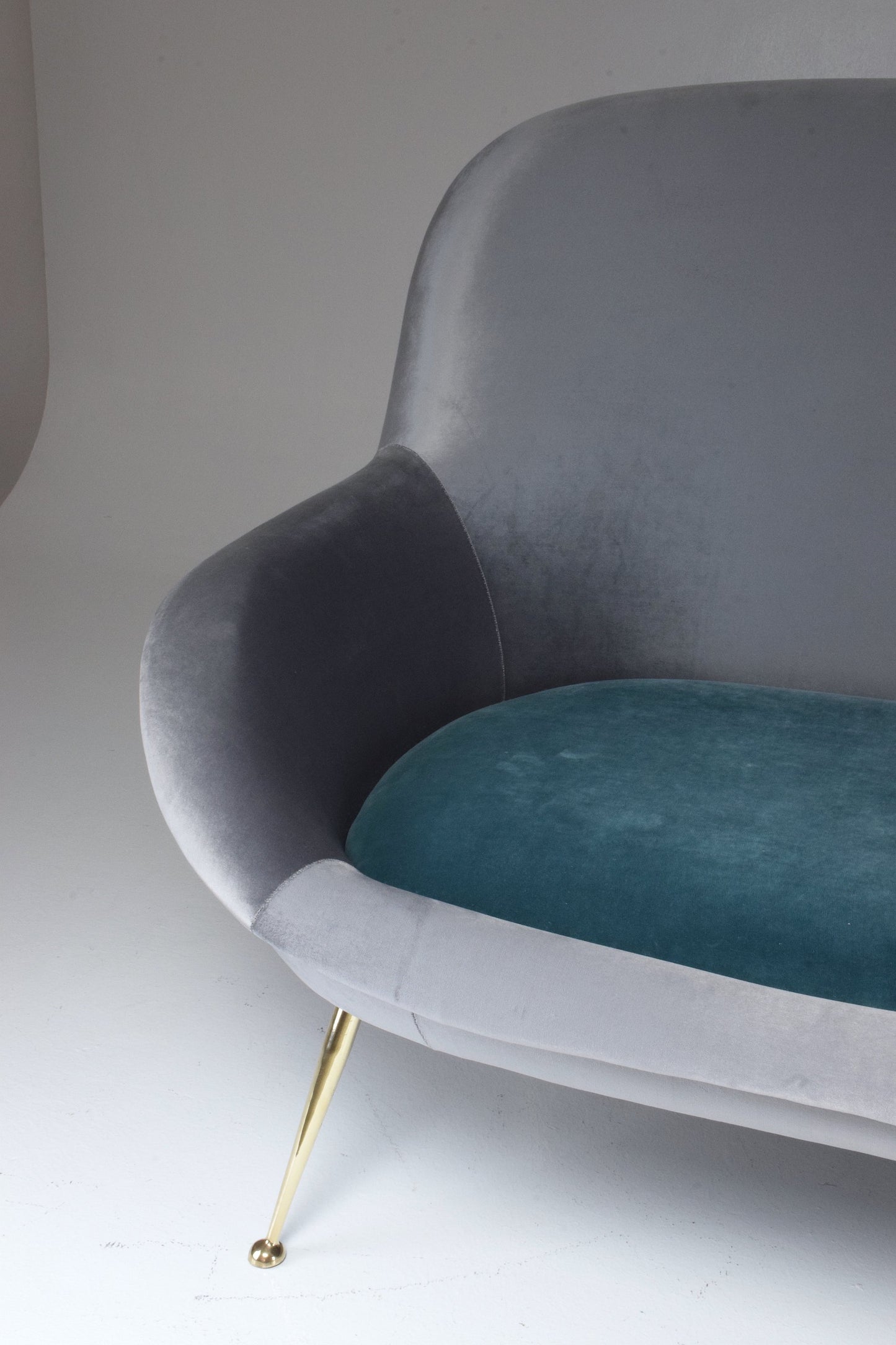 Italian Midcentury Velvet Sofa Set by ISA Bergamo, 1950s - Spirit Gallery