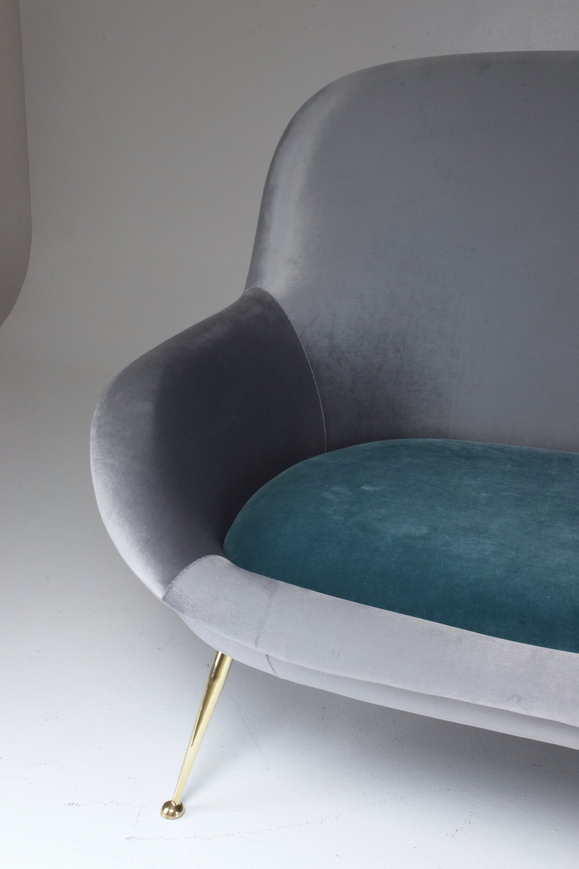 Italian Midcentury Velvet Sofa Set by ISA Bergamo, 1950s - Spirit Gallery