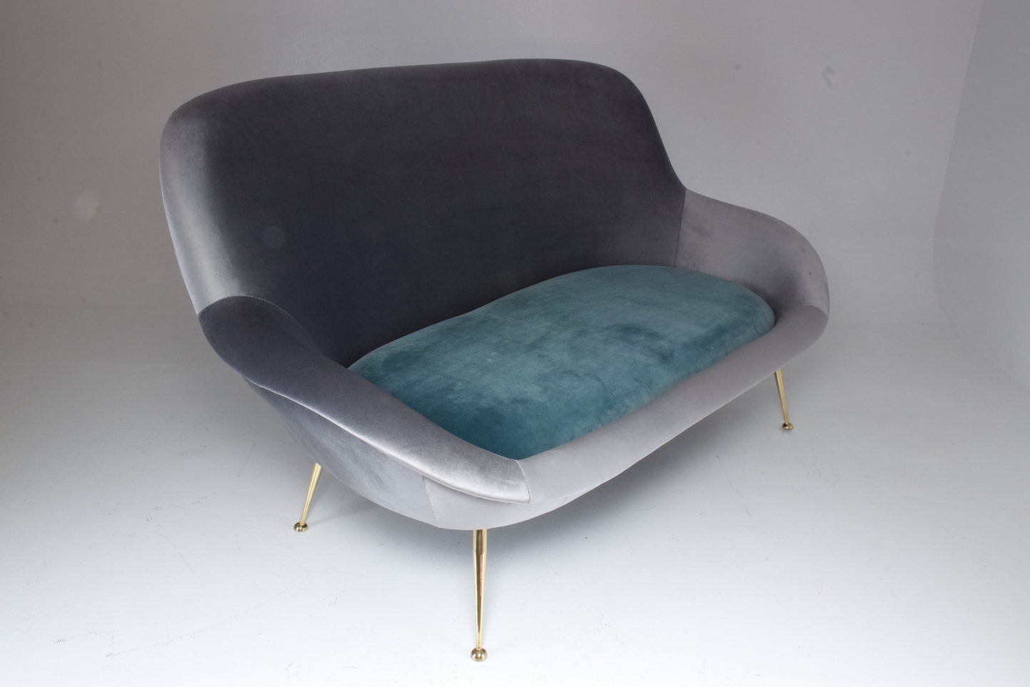 Italian Midcentury Velvet Sofa Set by ISA Bergamo, 1950s - Spirit Gallery