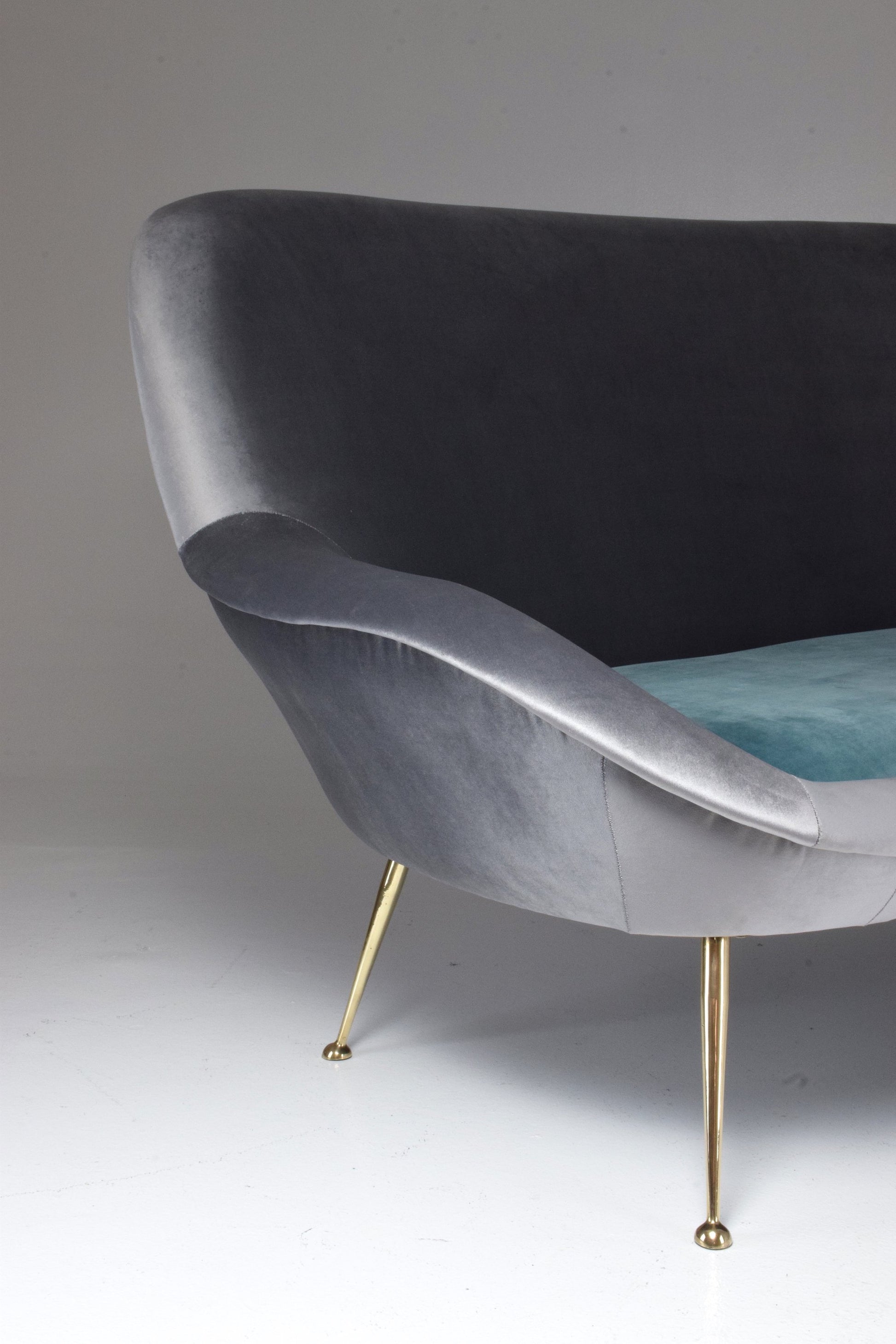 Italian Midcentury Velvet Sofa Set by ISA Bergamo, 1950s - Spirit Gallery