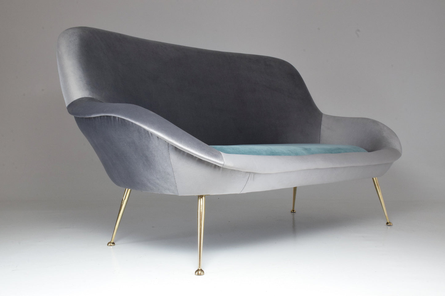 Italian Midcentury Velvet Sofa Set by ISA Bergamo, 1950s - Spirit Gallery