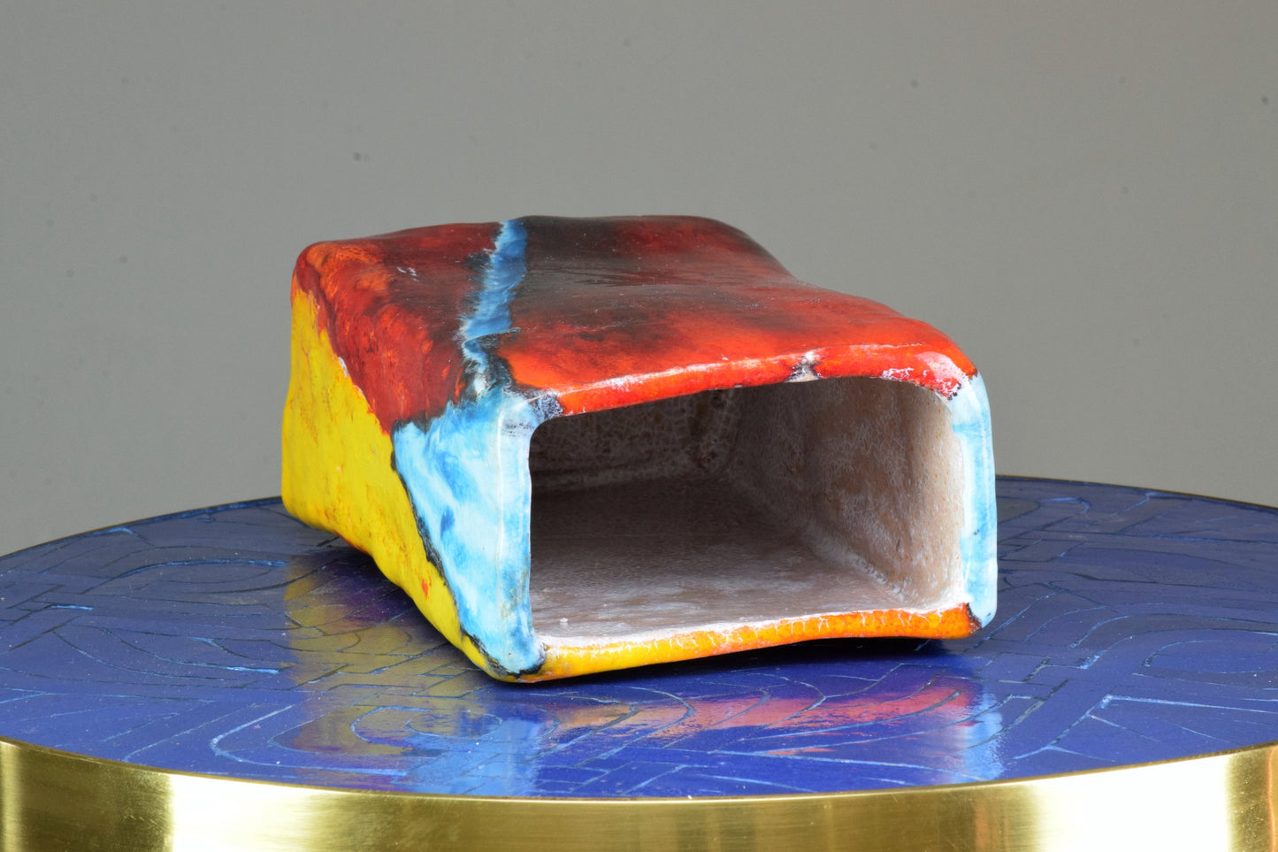 Italian Multicolour Vintage Ceramic Vase, 1970's - Spirit Gallery