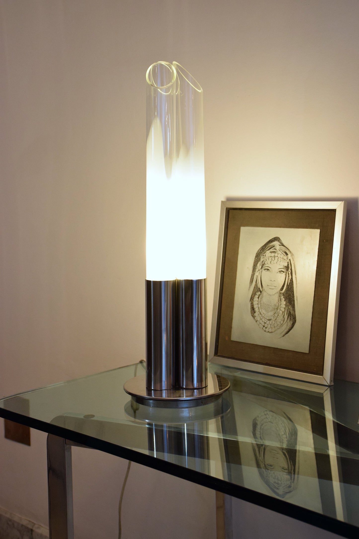 Italian Space Age Chrome Three-Light Lamp by Goffredo Reggiani, 1960's - Spirit Gallery