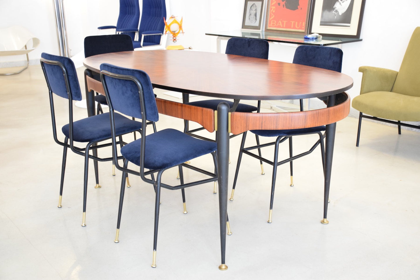 Italian Vintage Oval Rosewood Dining Table, 1950's - Spirit Gallery
