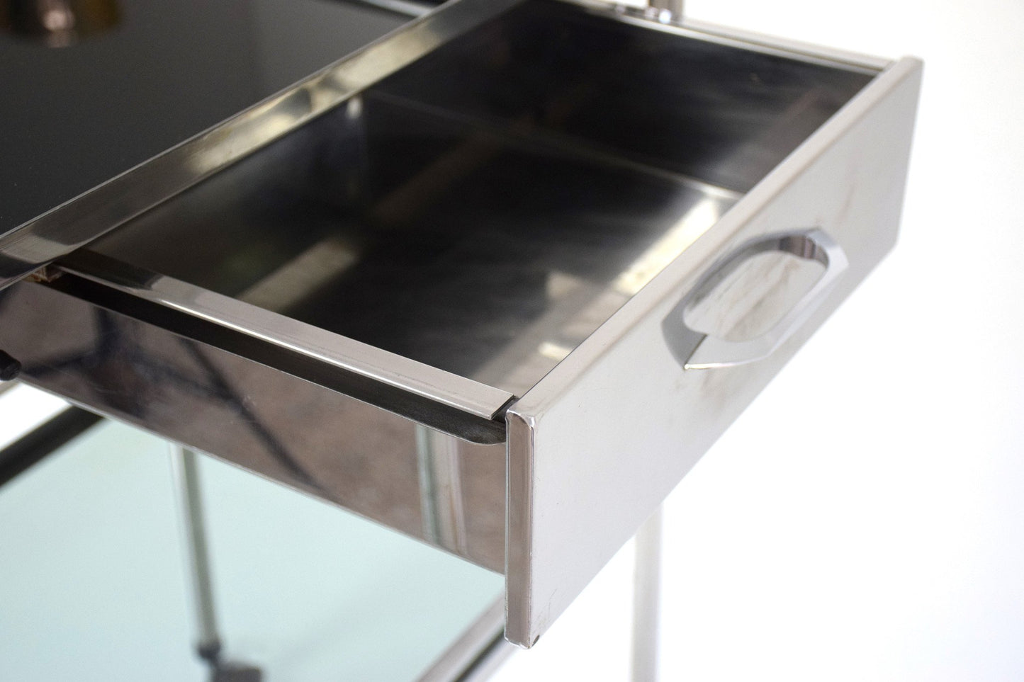 Medical Cart with Glass Shelves and Rollers, 1960's - Spirit Gallery