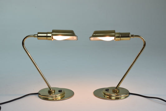 Mid-Century French Brass Desk Lamps, 1960s, Set of 2 - Spirit Gallery