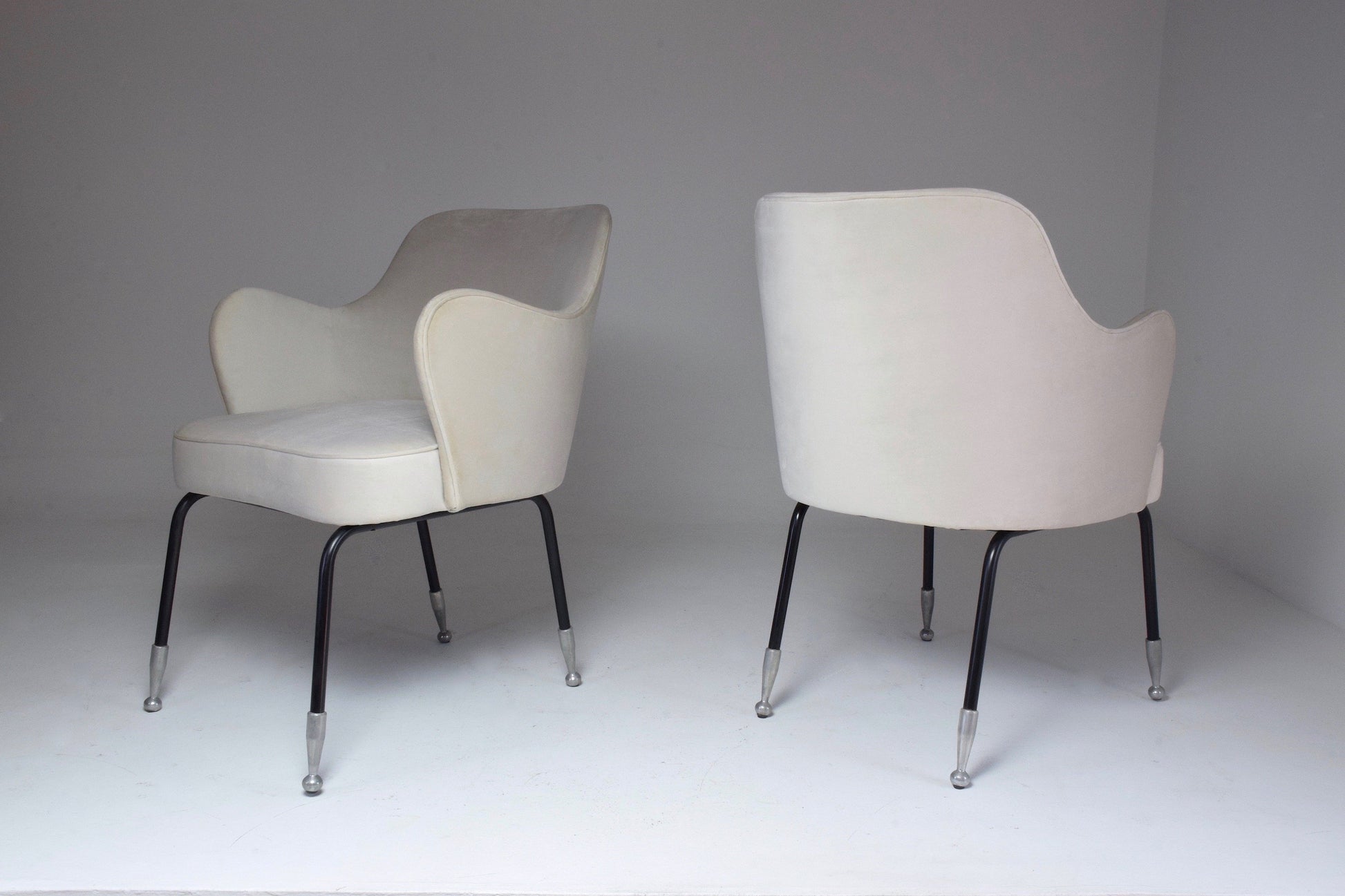 Pair of Italian Vintage Curved Armchairs, 1950's - Spirit Gallery