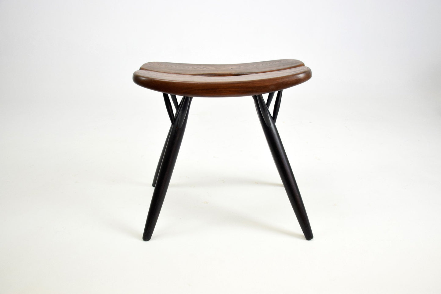 Pair of Pirkka Chairs with Rare Stool by Ilmari Tapiovaara for Laukaan Puu, Finland, 1955 - Spirit Gallery