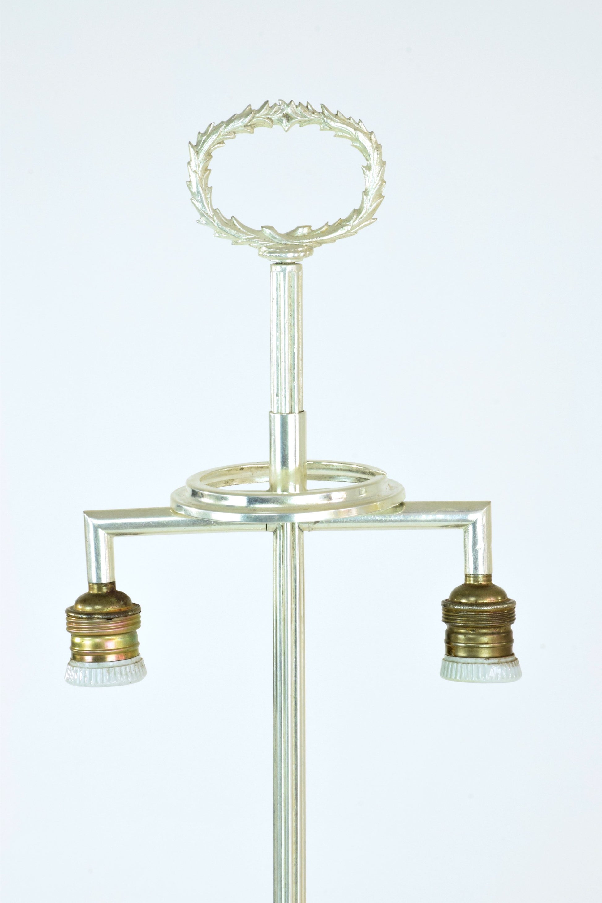 Pair of Silver Plated Flower Lamps, Spain, 1960s - Spirit Gallery