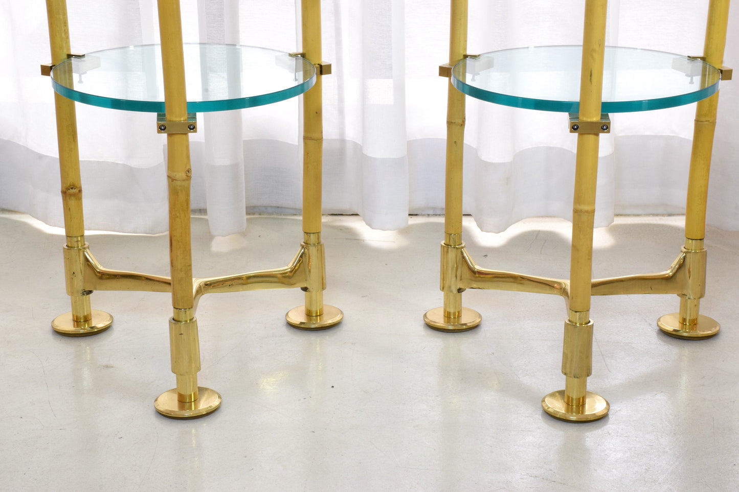 Two Vintage Brass Bamboo Floor Lamps, Gabriella Crespi Style, 1970s - Spirit Gallery