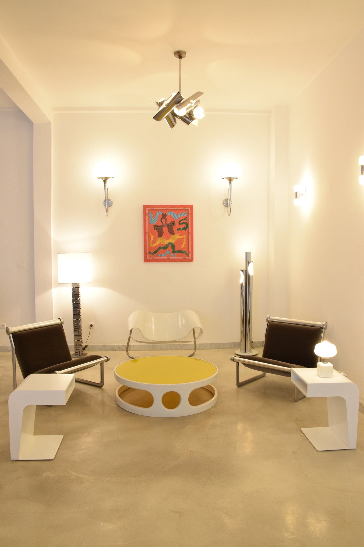 Yellow Glass Coffee Table, France, 1970's - Spirit Gallery