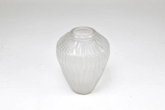1930s French Art Deco Frosted Glass Vase by André Hunebelle