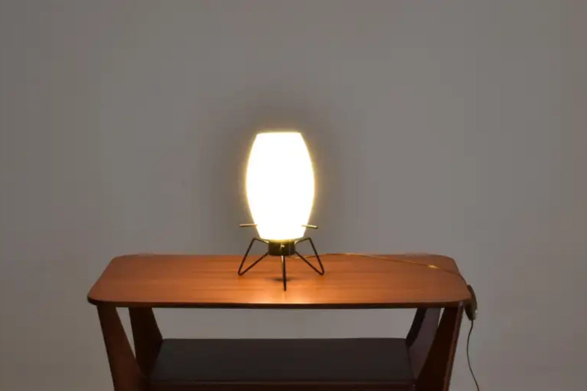 1950's Italian Space Age Glass & Metal Table Lamp