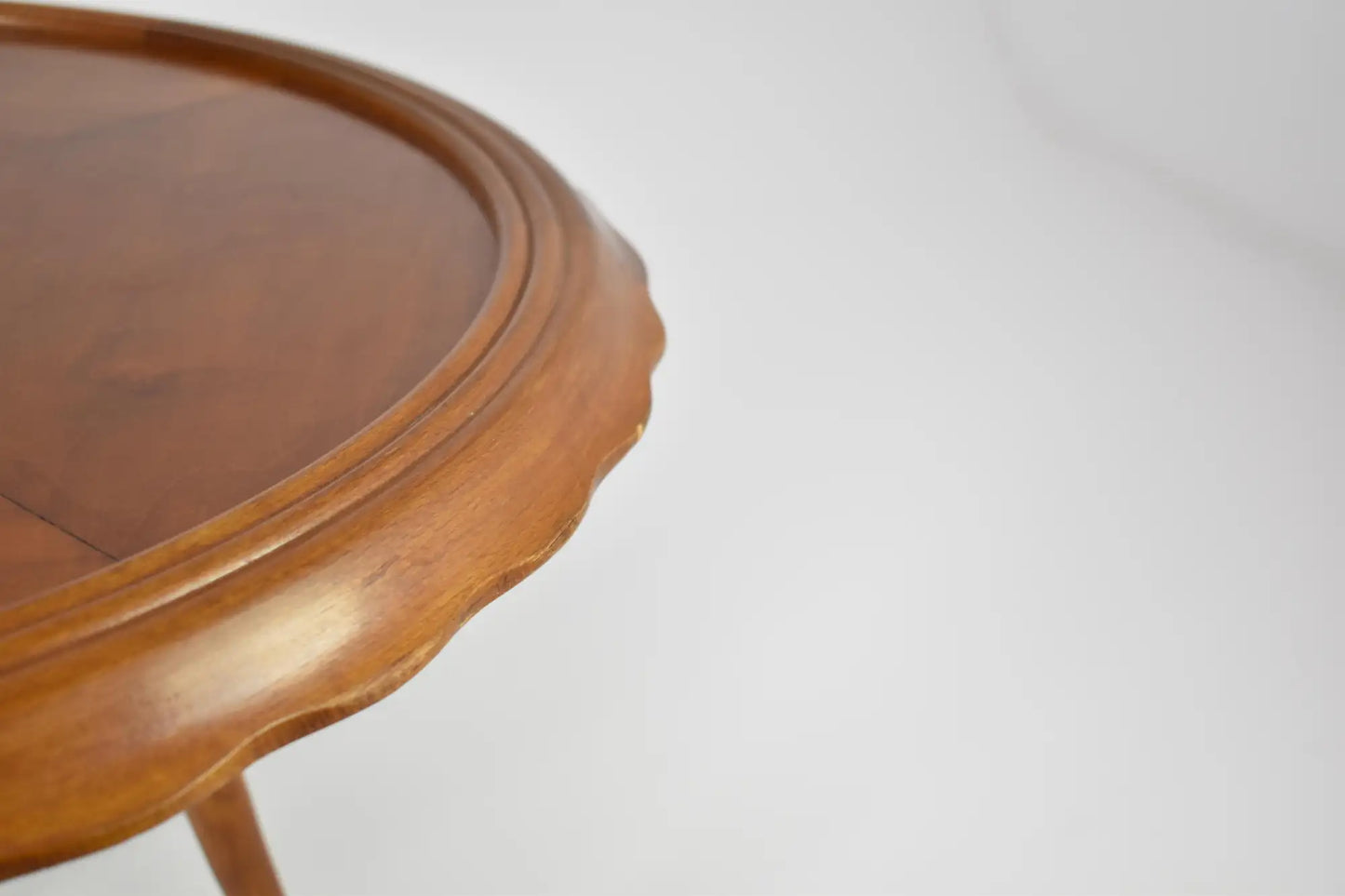 Vintage Italian Scalloped Cherry Side Table Attributed to Paolo Buffa, 1950s