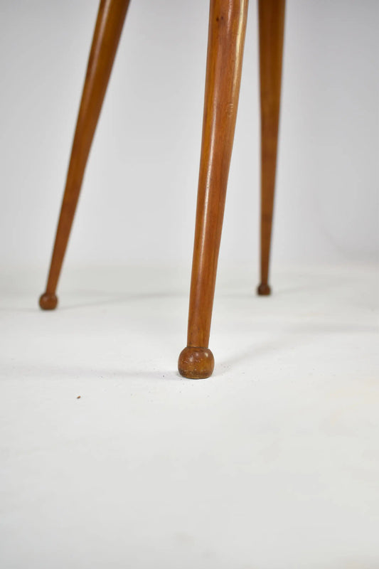 Vintage Italian Scalloped Cherry Side Table Attributed to Paolo Buffa, 1950s