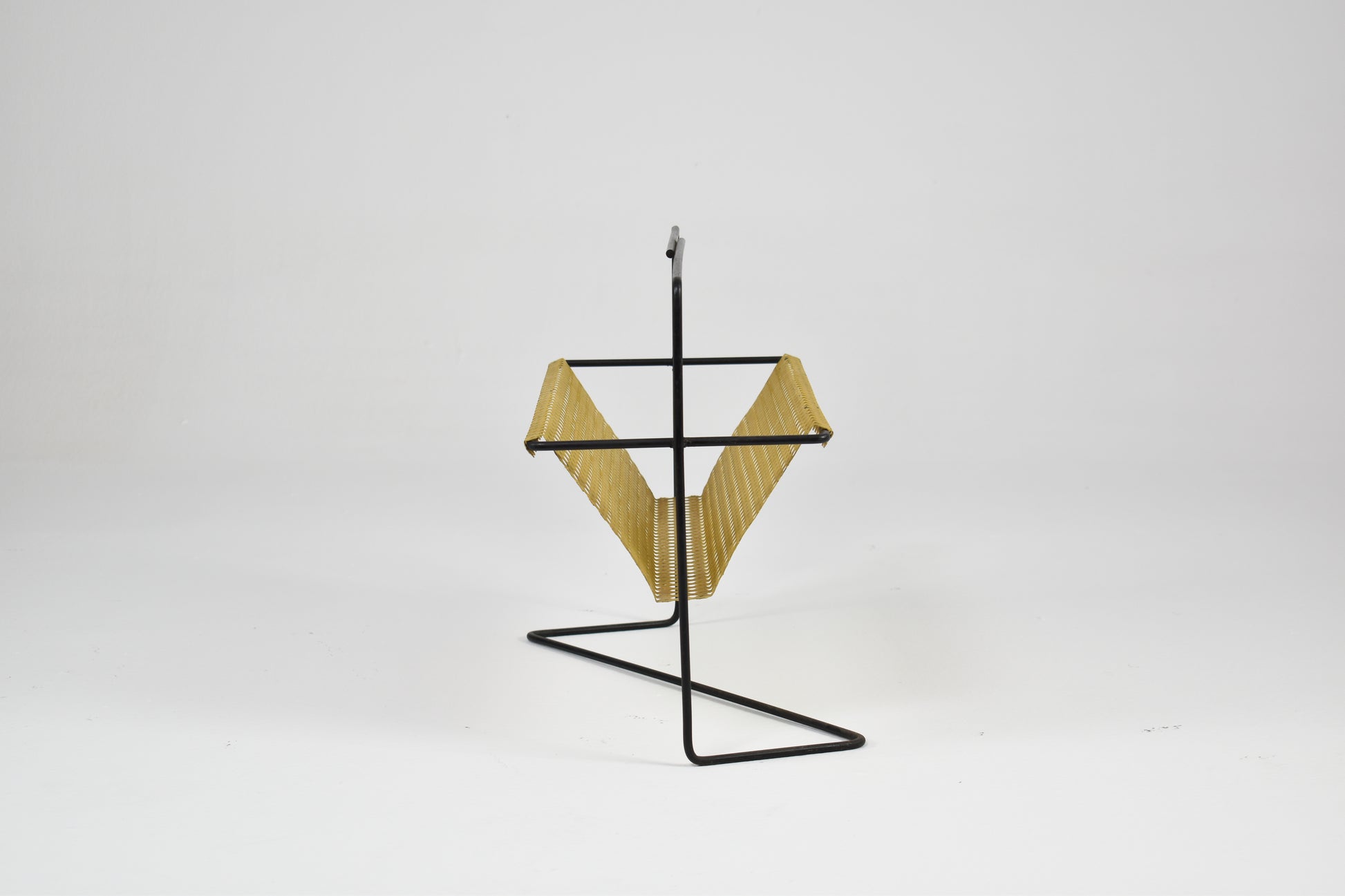 Shop 1950s–60s French Mid-Century Modern Magazine Rack in Perforated Metal - Spirit Gallery Vintage Furniture