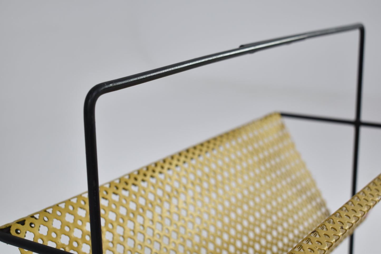 Shop 1950s–60s French Mid-Century Modern Magazine Rack in Perforated Metal - Spirit Gallery Vintage Furniture