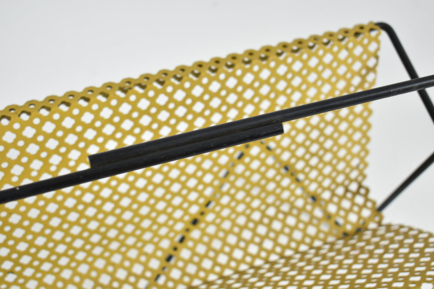 Shop 1950s–60s French Mid-Century Modern Magazine Rack in Perforated Metal - Spirit Gallery Vintage Furniture