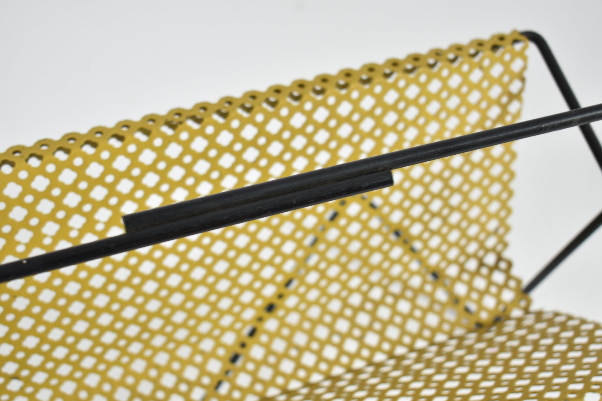 Shop 1950s–60s French Mid-Century Modern Magazine Rack in Perforated Metal - Spirit Gallery Vintage Furniture