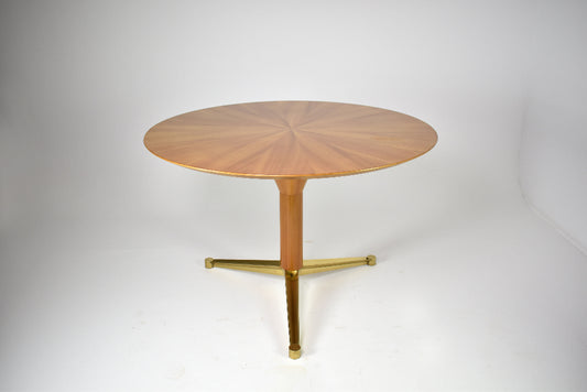 Vintage Italian Round Dining Table Attributed to Melchiorre Bega, 1950s