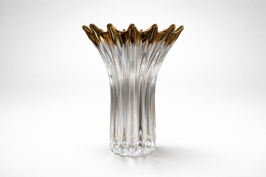 Vase en cristal à bordure couronnée, Europe, années 1960-1970