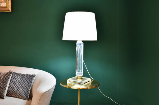 1970's French Plexiglass Table Lamp