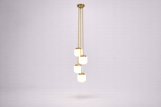 Shop 1970s Italian Four Light Opaline Glass Pendant - Spirit Gallery Vintage Furniture