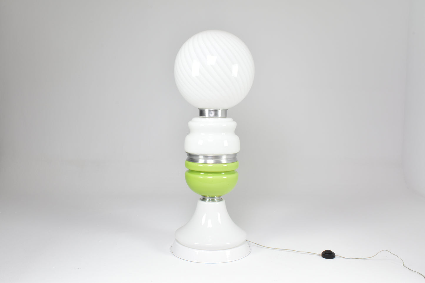 1970s Italian Murano and Chrome Floor Lamp by Carlo Nason