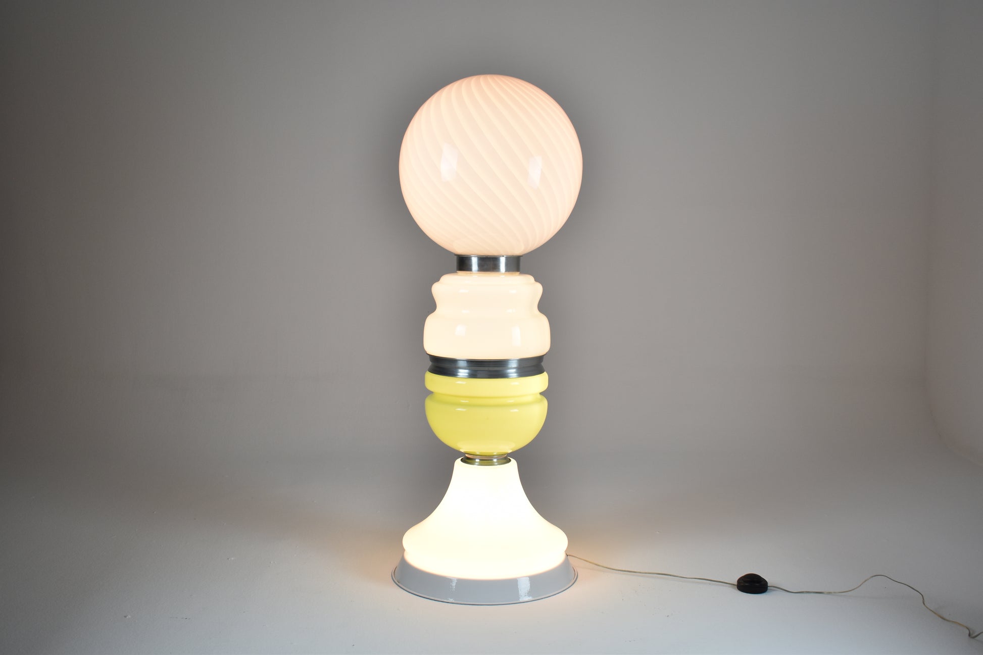 1970s Italian Murano and Chrome Floor Lamp by Carlo Nason