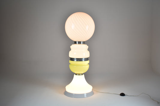 1970s Italian Murano and Chrome Floor Lamp by Carlo Nason