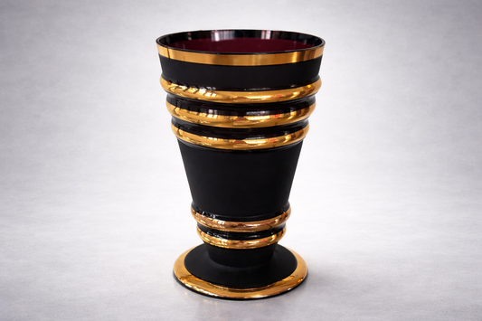 Art Deco Vintage Dark Glass Vase, 1930's