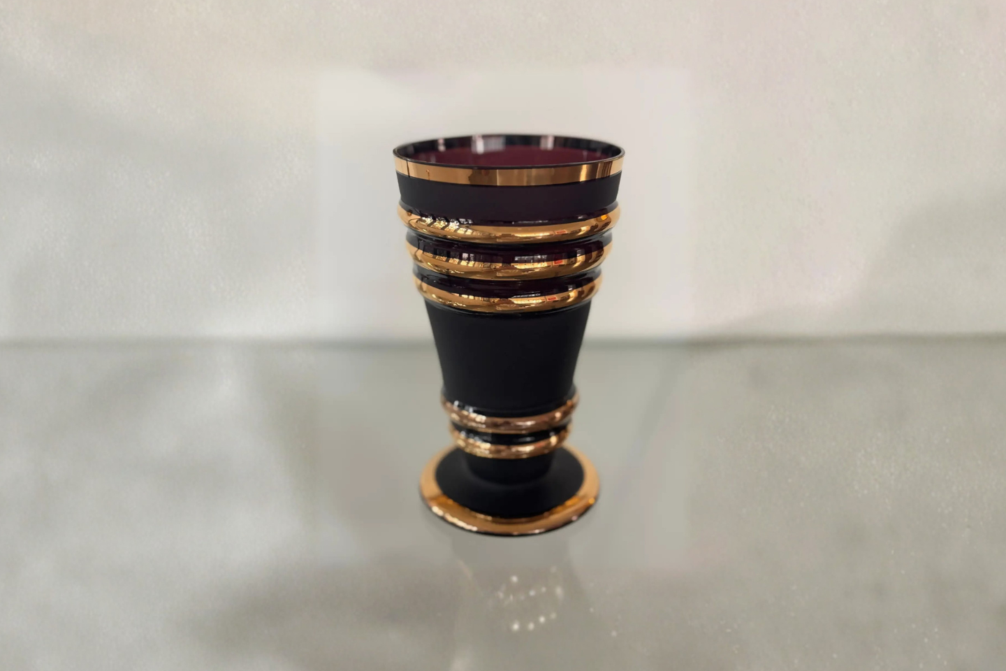 Art Deco Vintage Dark Glass Vase, 1930's