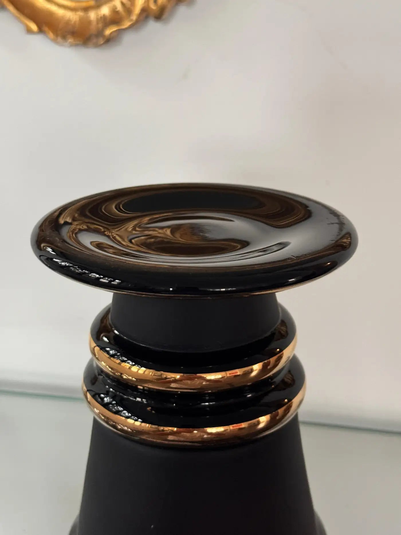 Art Deco Vintage Dark Glass Vase, 1930's