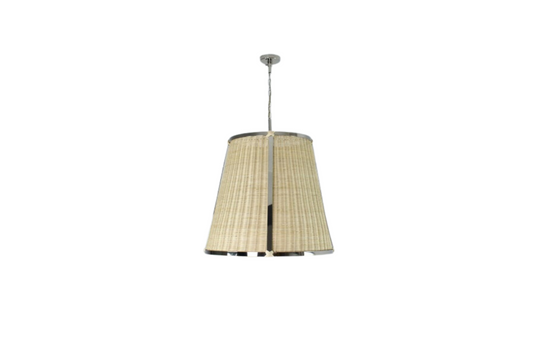 Luminaire suspendu en laiton et rotin fabriqué à la main Caeli-A