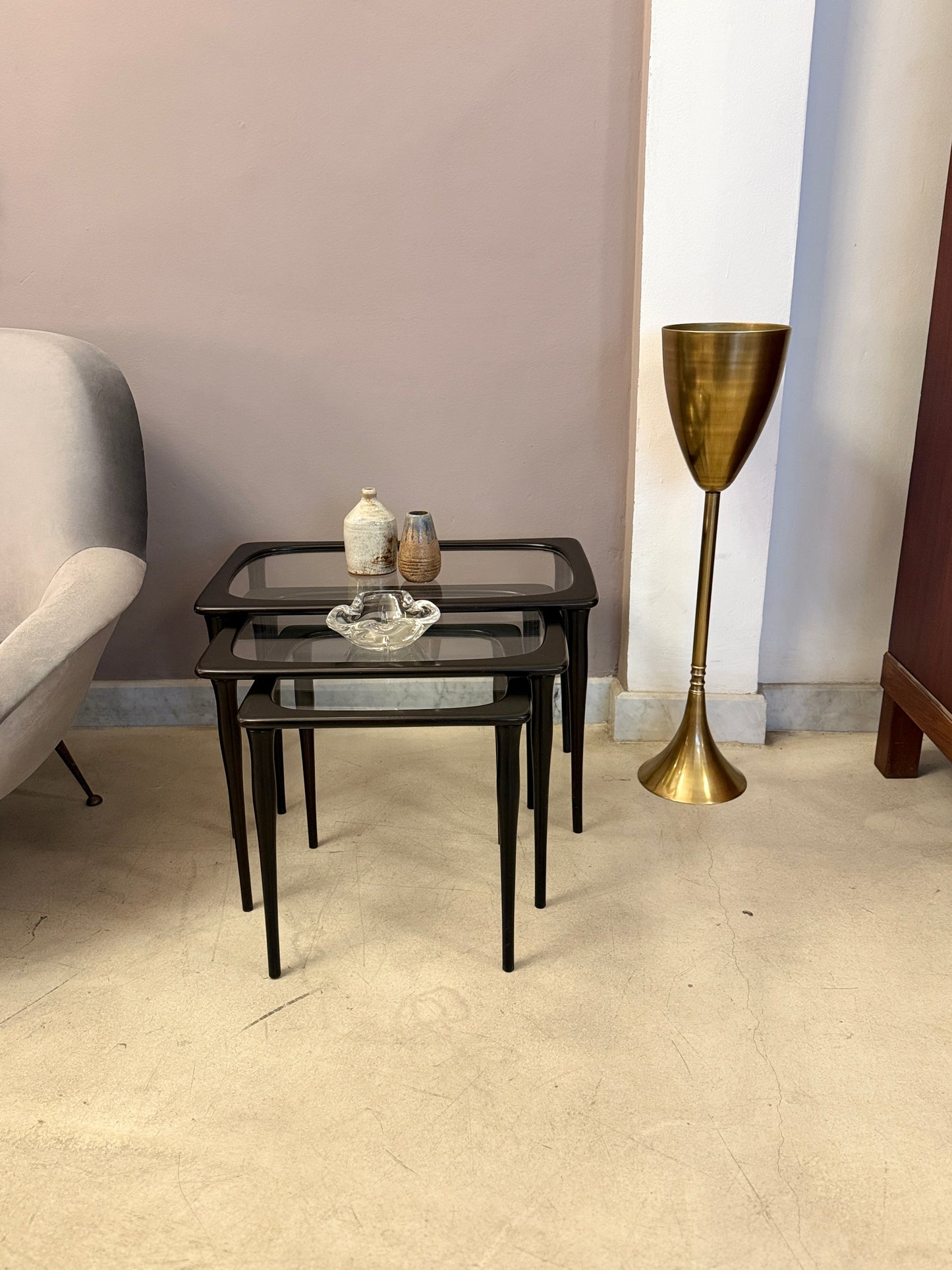 Zeitgenössischer Champagnerkübelständer aus Messing von Jonathan Amar