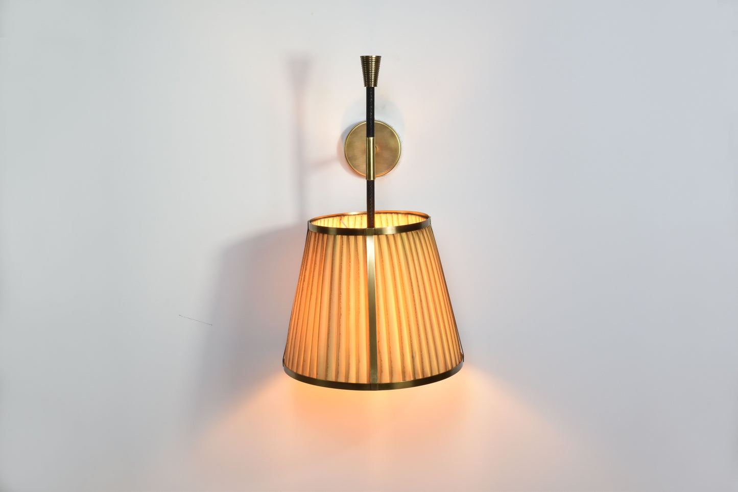 Caeli-W4 Brass and Fabric Sconce, JAS